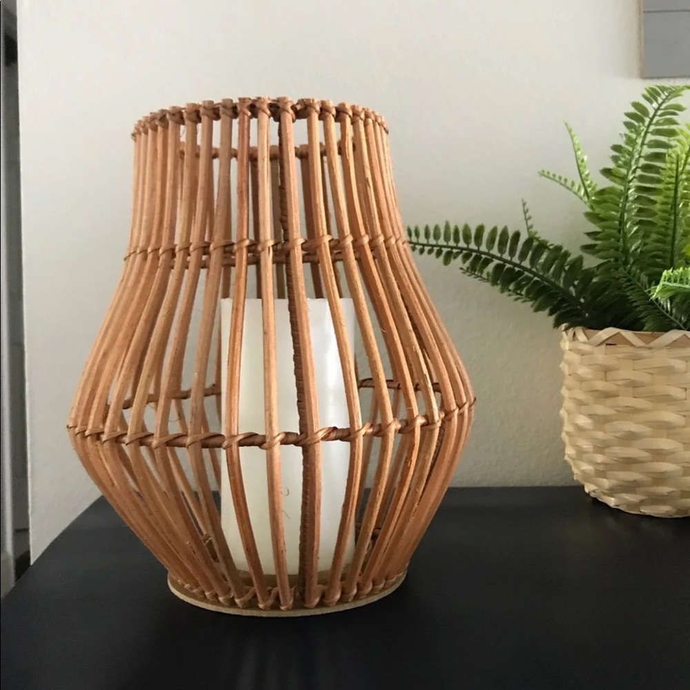 Boho Rattan candle holder